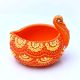 Handmade Washable Terracotta Modern Swan Diya Tealight T-Light Holder - Orange